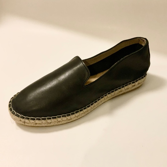 Free People Laurel Canyon Black Leather Espadrille Designer Flat Loafers 40 - Picture 5 of 7